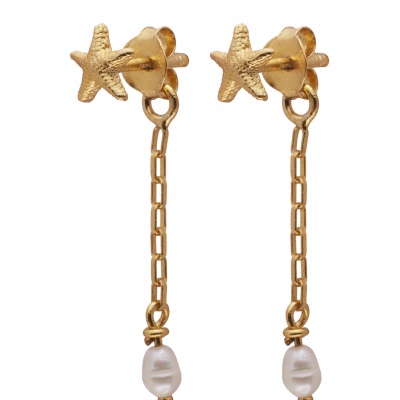 Sea star pearl earring